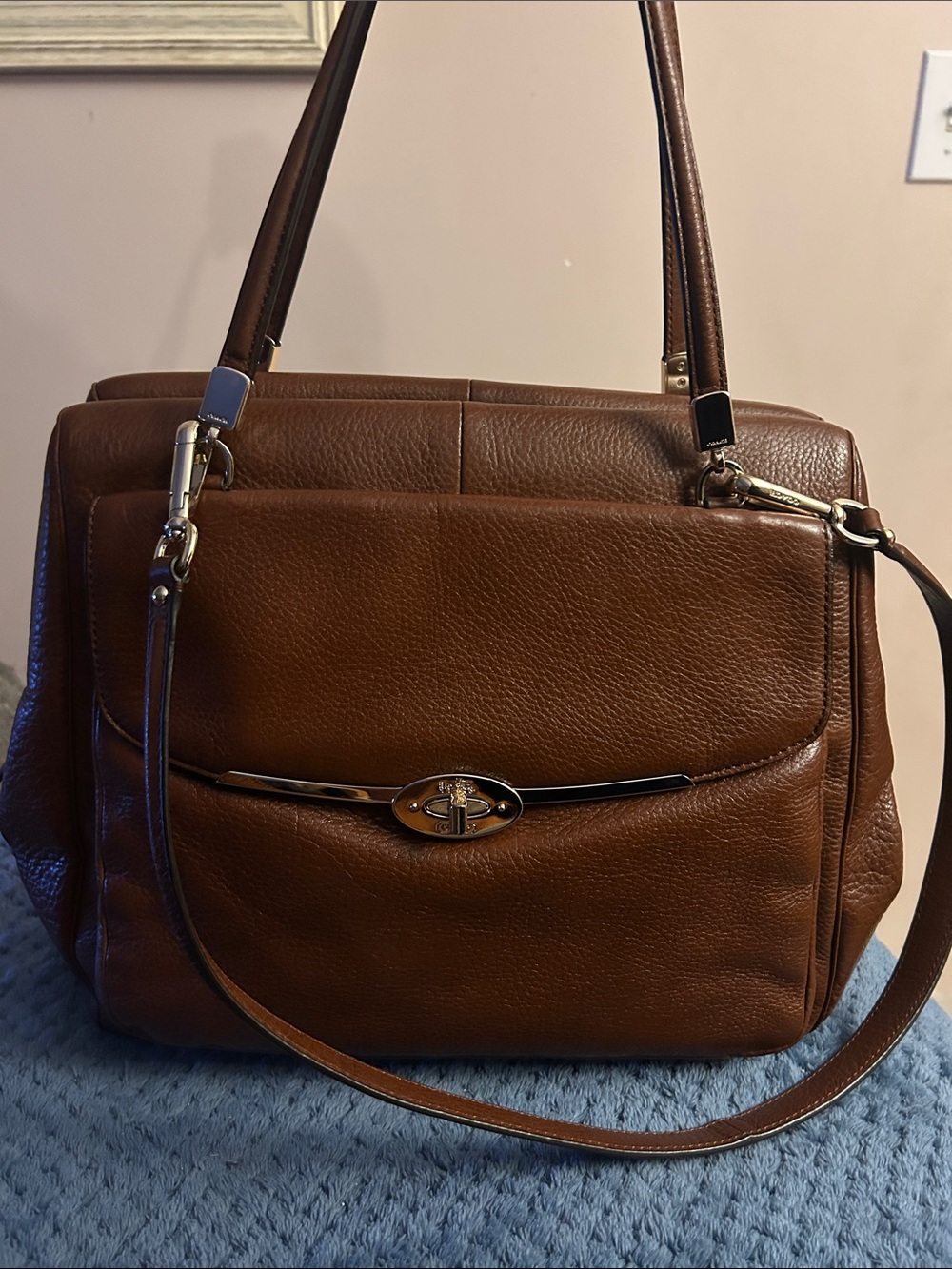 Coach Madison North/South Satchel with Gold-Tone Turnlock